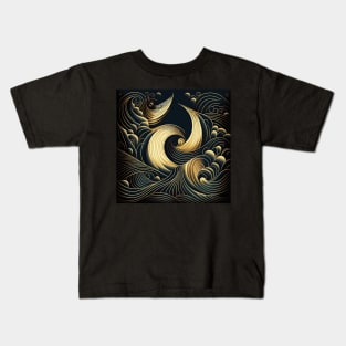great wave gold Kids T-Shirt